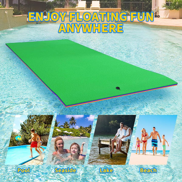 Linor 18 X 6Ft Lily Pad Floating Mat, 3-Layer Tear-Resistant Xpe Foam Floating Island for 7-9 Adults