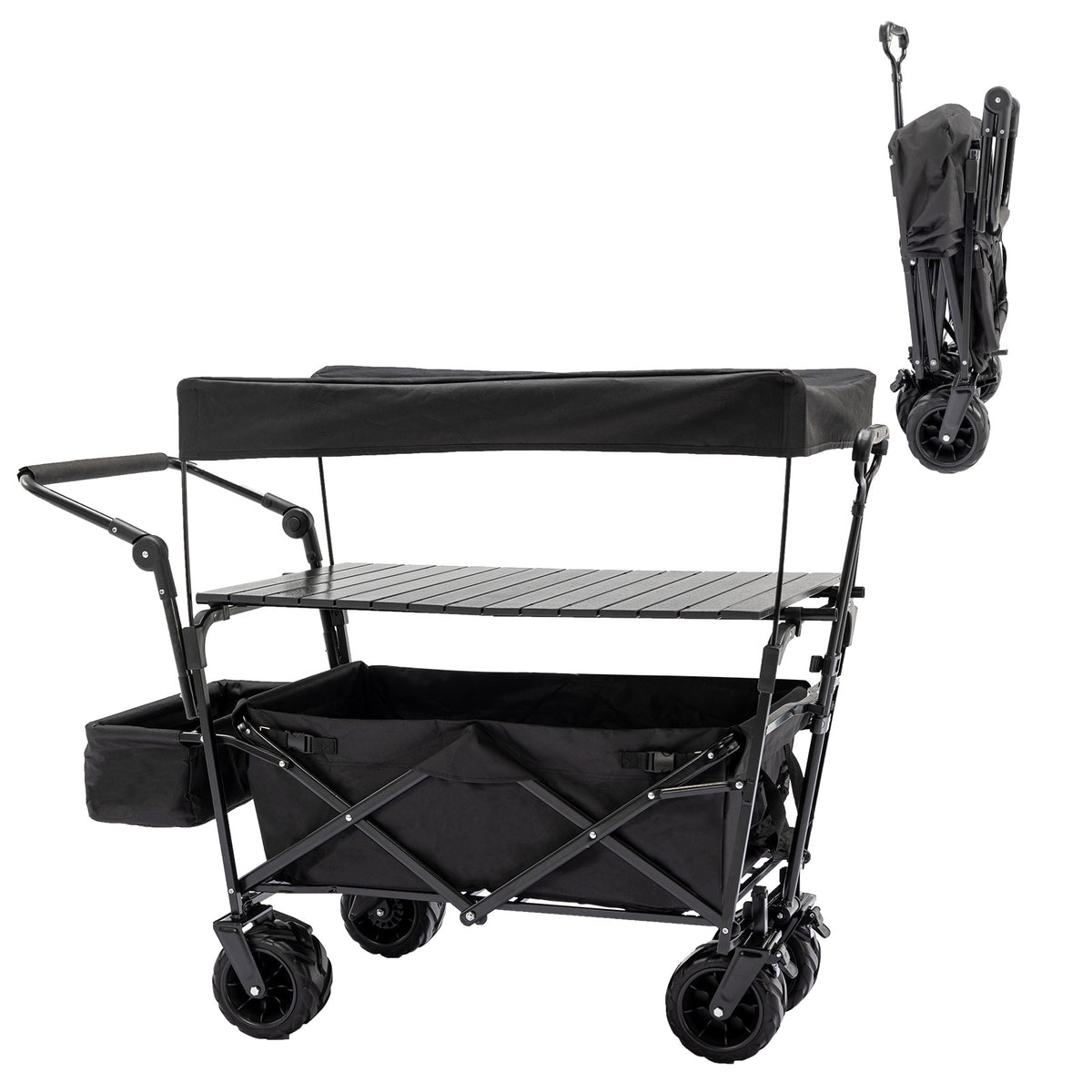 2 Kids Collapsible Stroller Wagon with Canopied for Adventure – linor.com