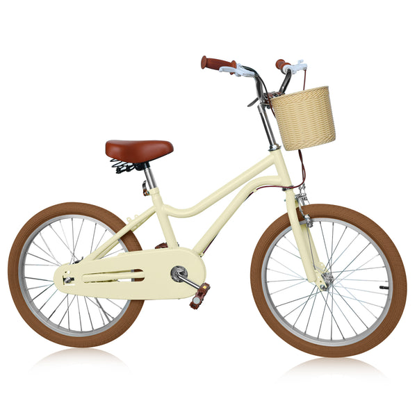 Kids Bike, 14 16 20 inch Girls Bike for 5-14 Girls with Training Wheels, Kickstand, Retro Design Kids' Bicycles with Basket, Girls Bicycle