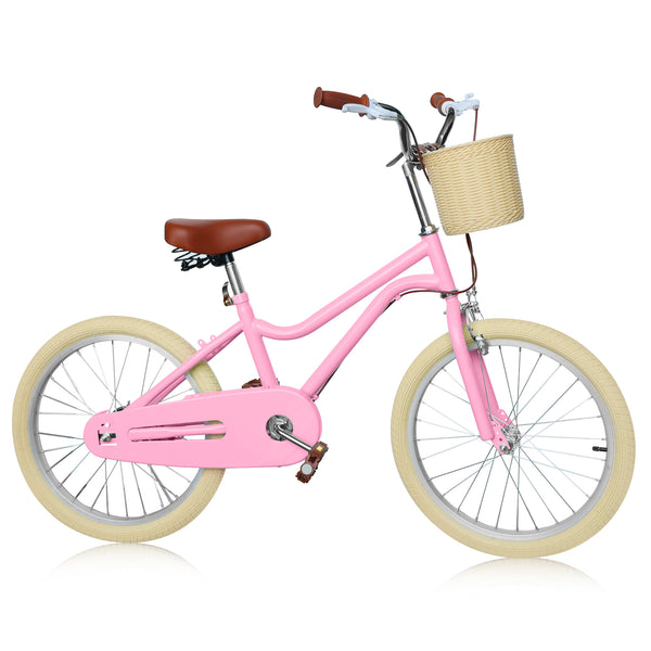 Kids Bike, 14 16 20 inch Girls Bike for 5-14 Girls with Training Wheels, Kickstand, Retro Design Kids' Bicycles with Basket, Girls Bicycle