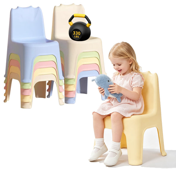 10 Pack Stools for Classroom, Linor 12.9" H Stackable Colorful Nesting Plastic Stool, Chairs Flexible Seating for School, Home