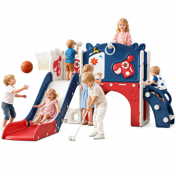 12 in 1 Toddler Slide Set, Linor Indoor Playset for Kids Age 1-3, Outdoor Toddler Climbers