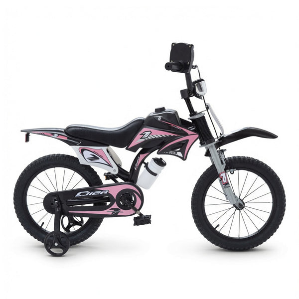 12 inch Kids Bike for Girls, Akaber Bicycles for Kids Ages 2-4 with Training Wheels, Sound Maker, Bottle Design, Dashboard, Easy Assembly