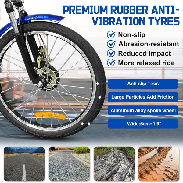 Akaber Adult Tricycle, 20 Inch 3-Wheel Bikes Carrying Passengers and Cargo, Trike for Adults with Front Baskets for Women, Seniors, Men, Low Step-Through Cruiser Bike for Cycling, Outing, Picnic