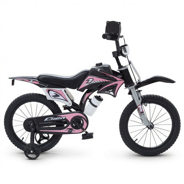 16 inch Kids Bike for Girls, Akaber Bicycles for Kids Ages 4-7 with Training Wheels, Sound Maker, Bottle Design, Dashboard, Easy Assembly