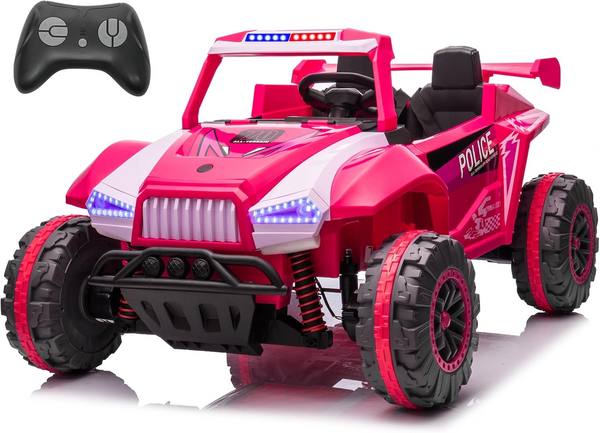 24V 5AH 2 Seater Ride On Car for Kids, 4WD Kids' Electric Vehicles with Remote Control for Girls Boys, UTV Ride On Car for Kids, Spring Absorber, Wireless Bluetooth