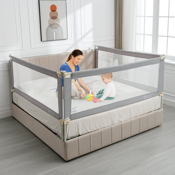 Linor 3-in-1 Baby Bed Foldable Guardrail for Thick Mattresses, Gray (King)