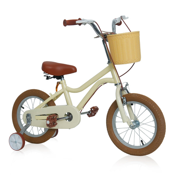 Kids Bike, 14 16 20 inch Girls Bike for 5-14 Girls with Training Wheels, Kickstand, Retro Design Kids' Bicycles with Basket, Girls Bicycle