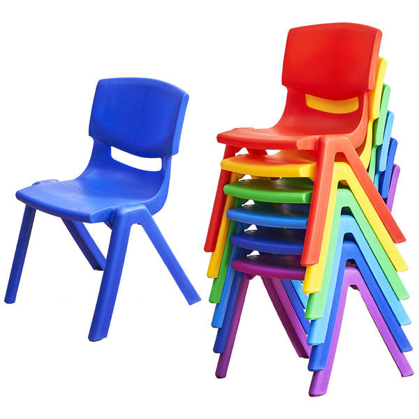Stackable School Chairs, Colorful Kids Plastic Chair for Toddlers with 12'' Seat, Kids Flexible Seating for Classroom Elementary, School, Daycare, Outdoor, Classroom Furniture