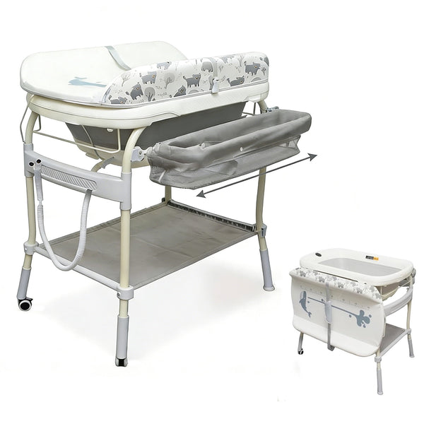 2 in 1 Baby Bathtub with Changing Table, Wanan Diaper Changing Station Portable Waterproof Changing Table