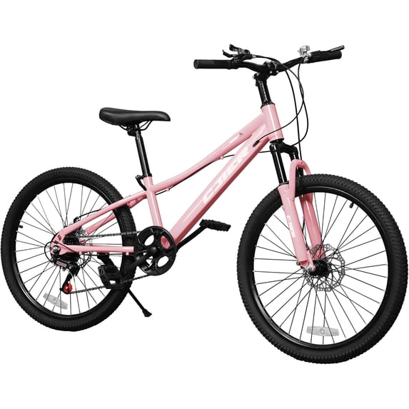 DEYGIA 20 Inch Kids Mountain Bike, Bikes for Boys, 7-Speed with Front Suspension, Dual Disc Brakes & Knobby Tires for Ages 6-14, Multi Color
