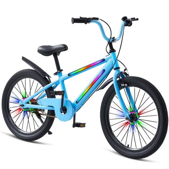 20 Inch Lighted Kids Bike for Boys & Girls，Kids Bicycle w/LED Light-up and Kickstand