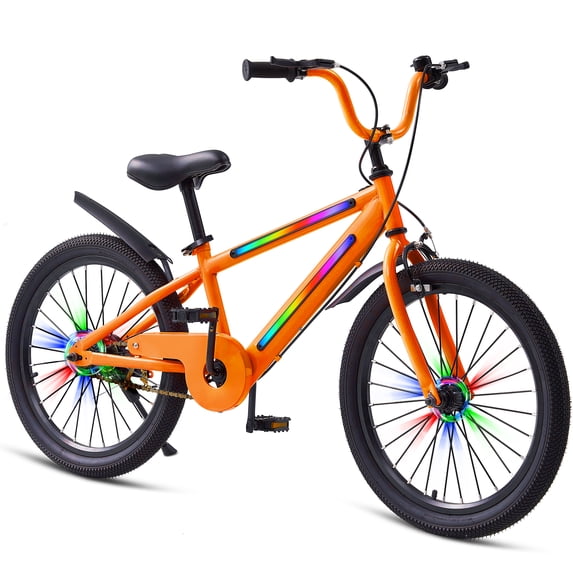 20 Inch Lighted Kids Bike for Boys & Girls，Kids Bicycle w/LED Light-up and Kickstand