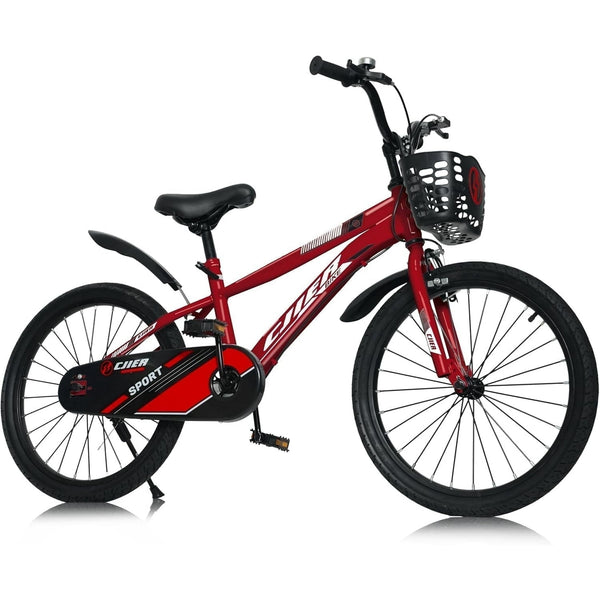 20" Kids Bike for Boys and Girls, Wanan Boys Bicycles with Kickstand for Kids Ages 7-13, Red
