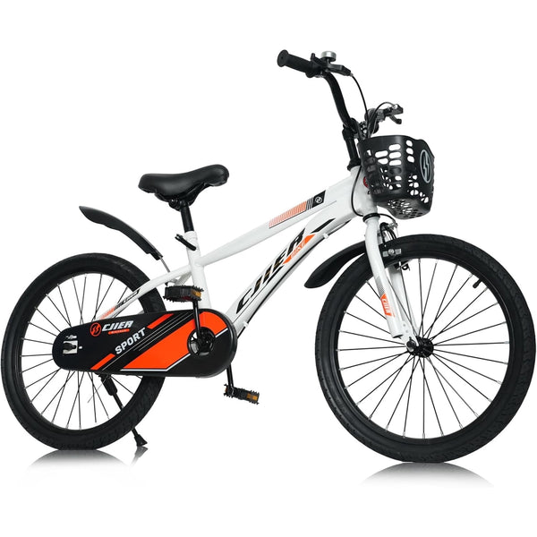 20" Kids Bike for Girls, Akaber Girls Bicycles with Kickstand for Kids Ages 7-13, White