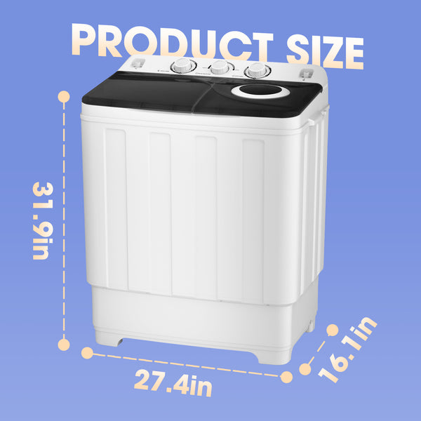 2-in-1 Portable 28lbs Capacity Timer Function Washing Machine & Spinner Dryer