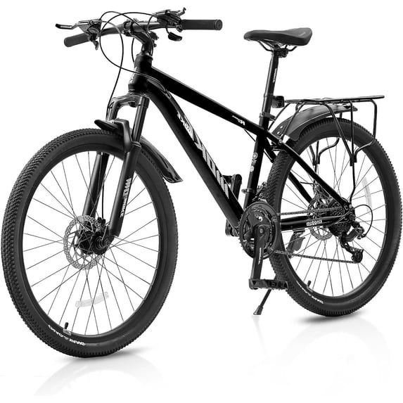 NEORIVER 24 Inch Kids Mountain Bike for Boys and Girls 6+, 21-Speed All-Terrain Bicycle with Suspension Fork, Dual Disc Brakes, Rear Rack & Internal Cable Routing
