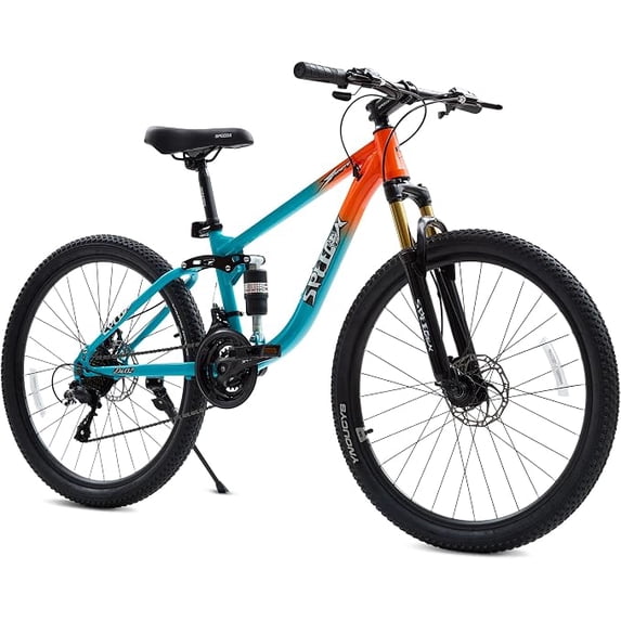 24 Inch Kids Mountain Bike, NEORIVER 21 Speed Kids Bicycle for Boys & Girls Ages 8+ with 2.125" All-Terrain Tires, Lockable Suspension & Disc Brake