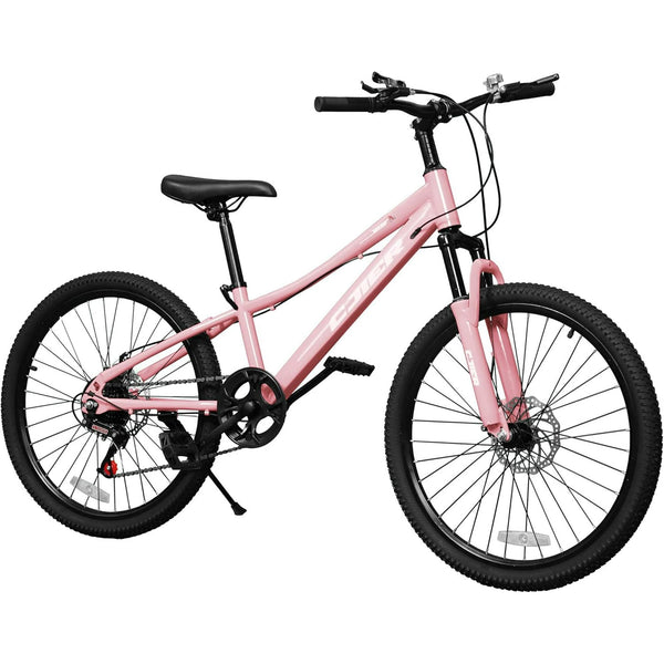 24 Inch Mountain Bike for Kids, Akaber Bicycles for Boys Girls 6-14 Years, 7 Speed Gears, Suspension Fork, Dual Disc Brakes, Anti-Slip Tires