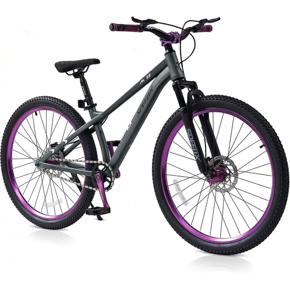 26 Inch Teen Mountain Bike, NEORIVER 120-Sound Adlut Mountain Bicycle with Aluminum Hub, Olive Chain, Front Suspension, Carbon Steel Frame and Dual Disc Brakes