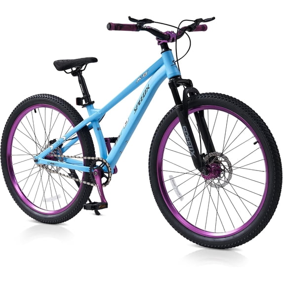 26 Inch Teen Mountain Bike, NEORIVER 120-Sound Adlut Mountain Bicycle with Aluminum Hub, Olive Chain, Front Suspension, Carbon Steel Frame and Dual Disc Brakes