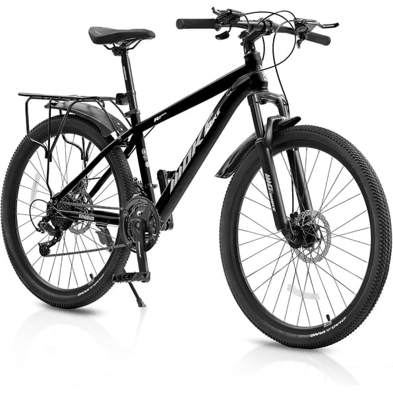 26 Inch Mountain Bike for Men, NEORIVER 21-Speed Men's Mountain Bike with Suspension Fork, Dual Disc Brakes, Rear Rack & Internal Cable