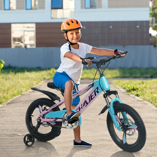Kids Bike, 16 20 Inch Kids' Bicycles for 7-14 Years Old Boys Girls, Kids Mountain Bike with Training Wheels and Disc Brake