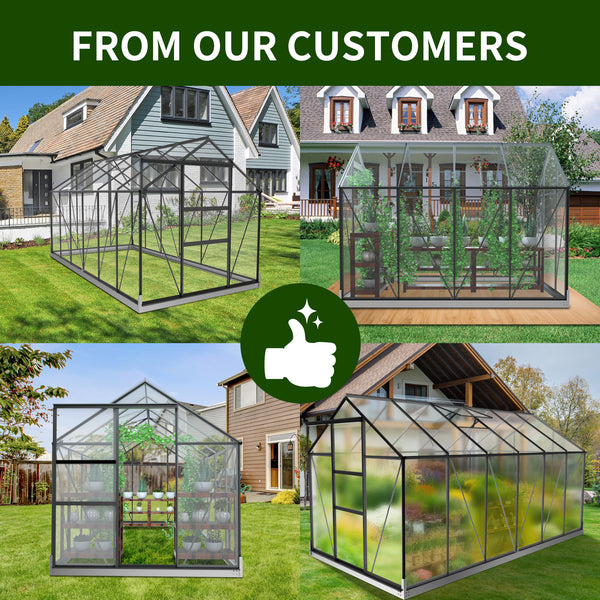 Greenhouses for Outdoors, 6.23x12.3 FT Green Houses, Storage Shed Sunroom