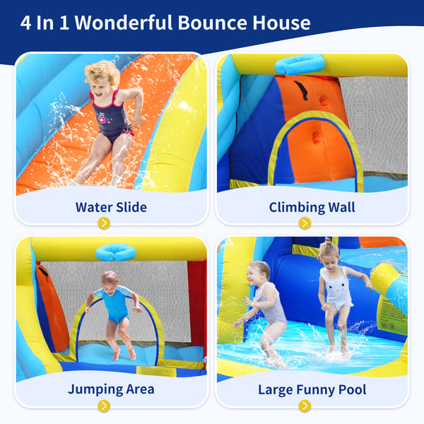 Inflatable Water Slide, 8 in 1 Water Inflatable Slide for Kids and Adults (Single Slide)