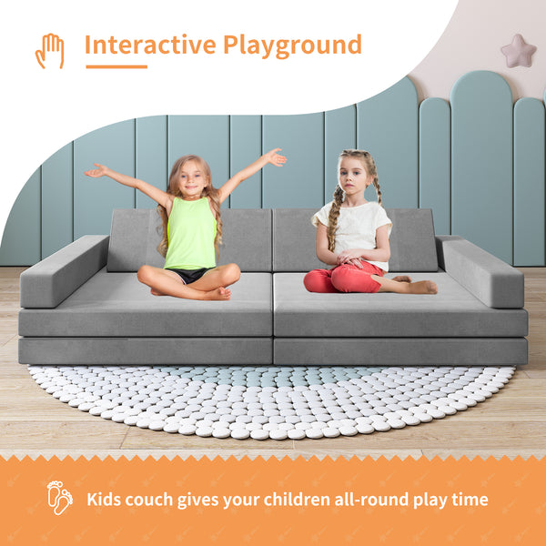 Triangular backrest Play Couch, Kids Couch (10 Pieces)