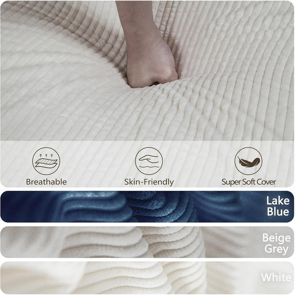 Akaber 101" Modular Sectional Sofa with U-Shape Chaise, 3-Seater Comfy Cloud Couch with Movable Ottoman, Deep Seat Couches for Living Room with Throw Pillows, Beige Grey