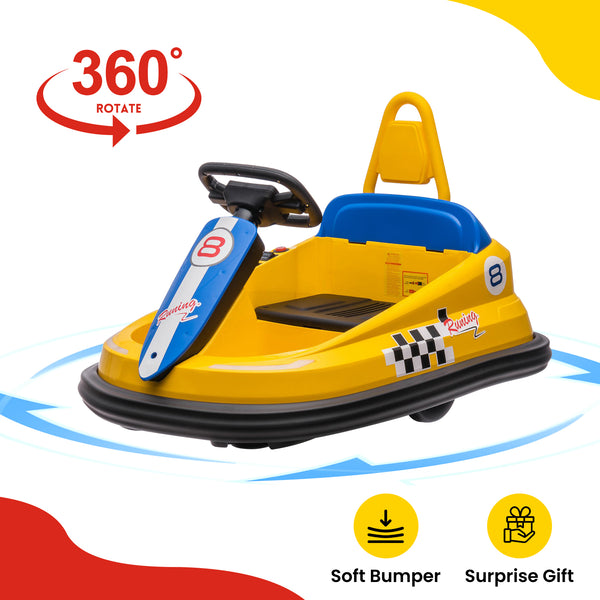 360-Degree Spin Electric Ride-On Kids Bumper Car for Kids (2-6 Years) with Music, Lights