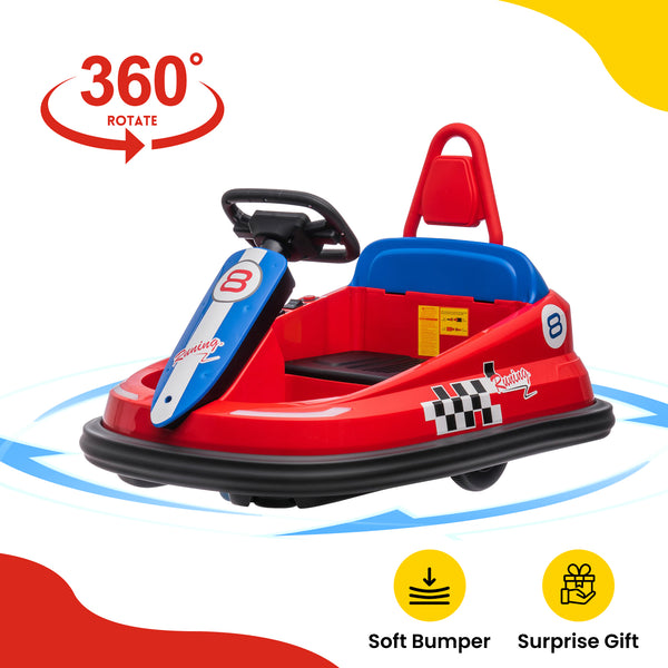 360-Degree Spin Electric Ride-On Kids Bumper Car for Kids (2-6 Years) with Music, Lights