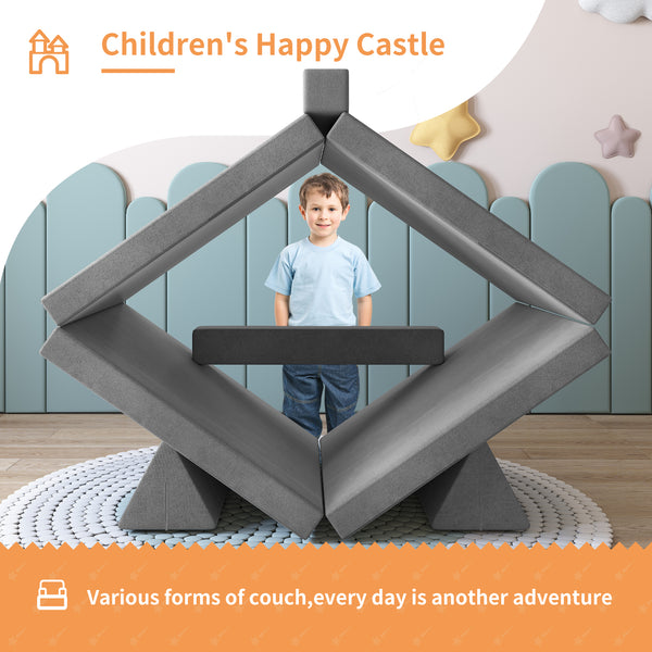 Triangular backrest Play Couch, Kids Couch (10 Pieces)