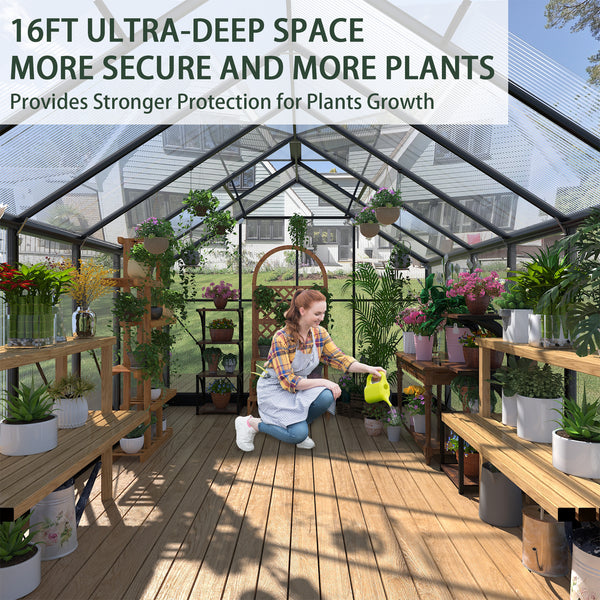 Greenhouses for Outdoors, 8x 16 FT Green Houses, Storage Shed Sunroom