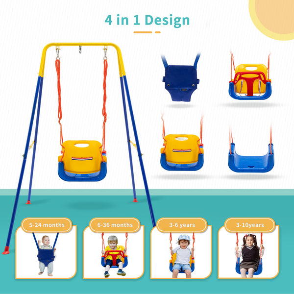 4-in-1 Swing Set and Baby Jumper Outdoor/Indoor, Toddler Swing, Baby Swings & Baby Bouncers