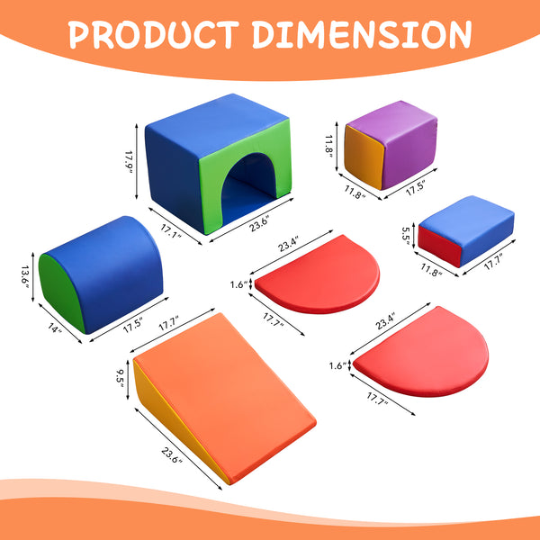 linor Foam Climbing Blocks for Toddlers, 7 Pcs Climbing Toys for Toddlers 1-3 Crawl