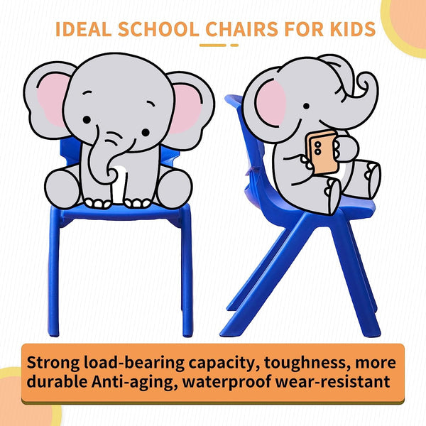 Linor Modern Kids Plastic Outdoor Chairs, Reading and Relaxing, Set of 6