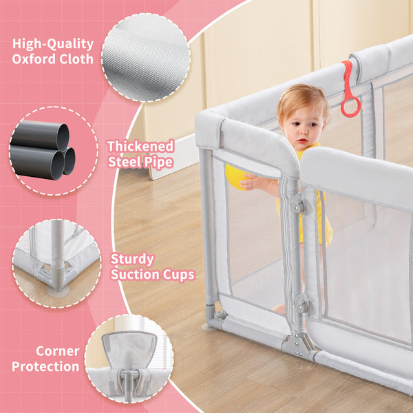 Baby Playpen for Babies and Toddlers, Baby Play Yards with Breathable Mesh