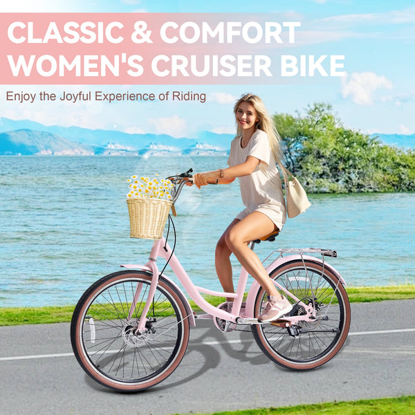 Linor 24 Inch Beach Cruiser Bike for Women