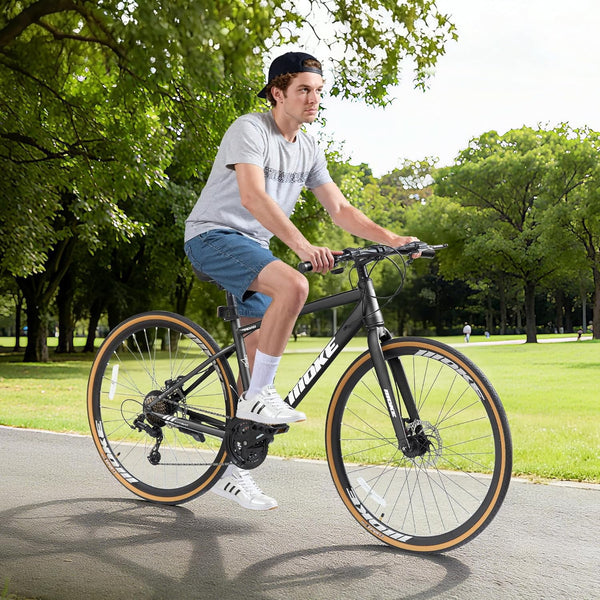 Hybrid Bike for Adults, Akaber 24-Speed 700C Road Bike for Men, Lightweight Adult Bicycle
