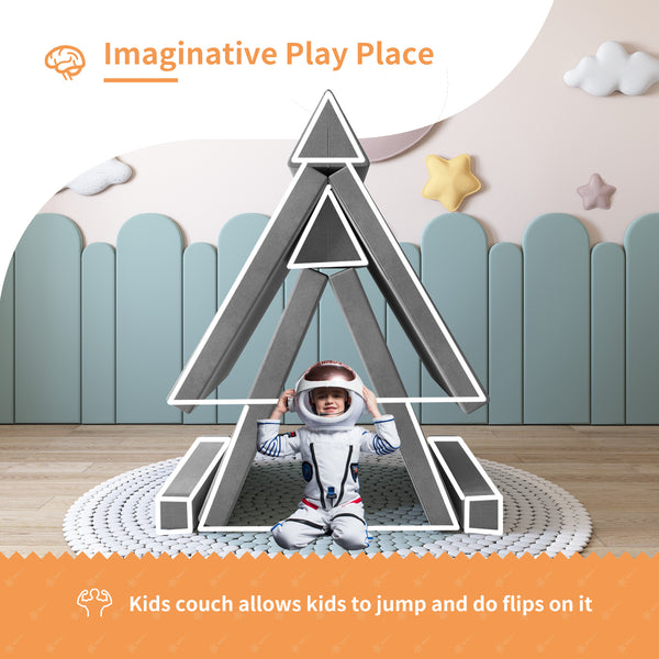 Triangular backrest Play Couch, Kids Couch (10 Pieces)