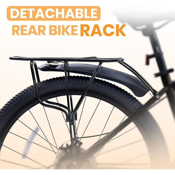 Akaber 24" Mountain Bike, Bicycles with 21-Speed Drivetrain, Suspension Fork, Dual Disc Brakes, Rear Rack