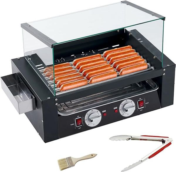 1400W Hot Dog Roller, 7 Rollers Large Capacity Hot Dog Machine