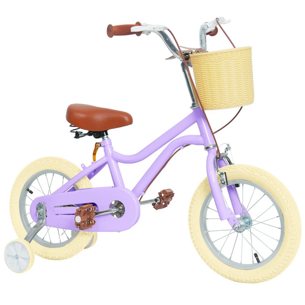 Kids Bike, 14 16 20 inch Girls Bike for 5-14 Girls with Training Wheels, Kickstand, Retro Design Kids' Bicycles with Basket, Girls Bicycle