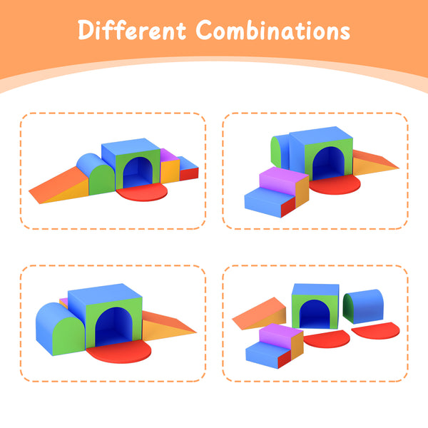 linor Foam Climbing Blocks for Toddlers, 7 Pcs Climbing Toys for Toddlers 1-3 Crawl