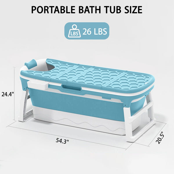 54" Portable Foldable Tub with Handy Storage Basket-Elevate Your Soak