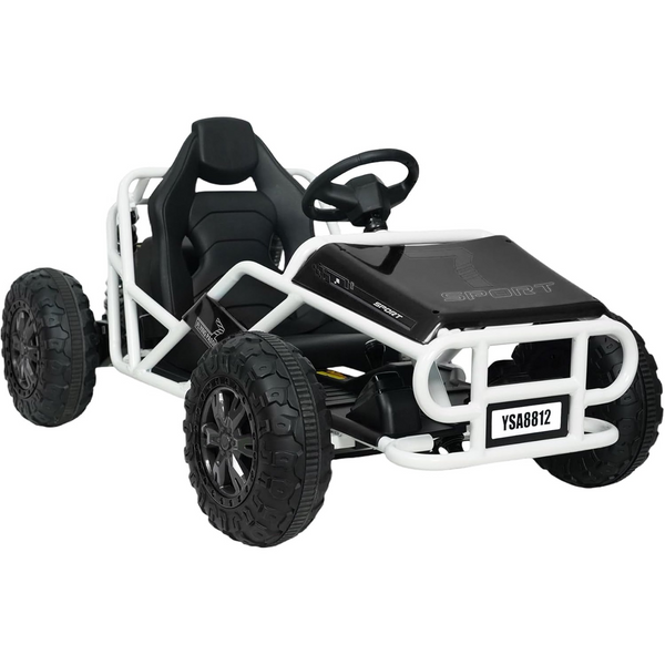 24V 7AH Ultimate Go Kart for Kids Age 6+, 2x200W Motors Off Road Go Karts for Girls and Boys, Electric Go Kart with 2 Shock Absorbers, Wide Seat, Metal Frame