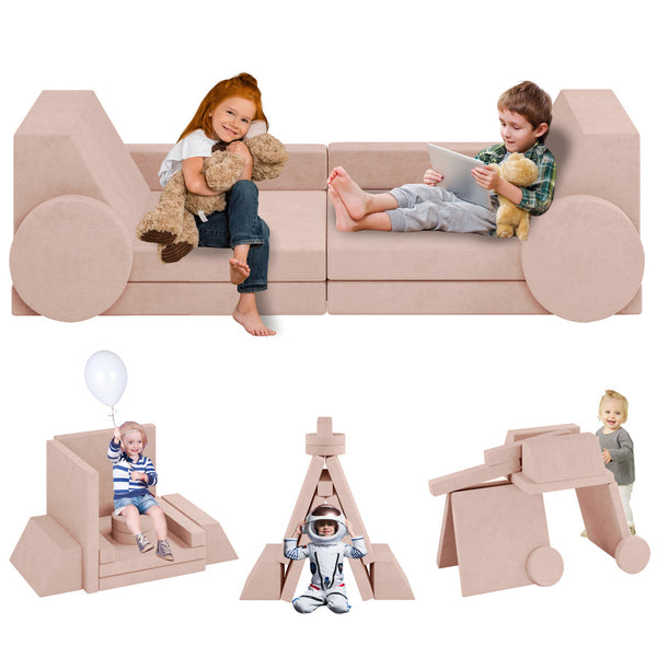 Trapezoidal backrest Play Couch , Kids Couch(10 Pieces)