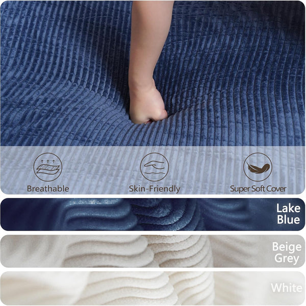 Akaber 101" Modular Sectional Sofa, 3 Seats U Shaped Couch for Living Room, Modern Sectional Corduroy Sofa with Deep Seat, Living Room Furniture Set